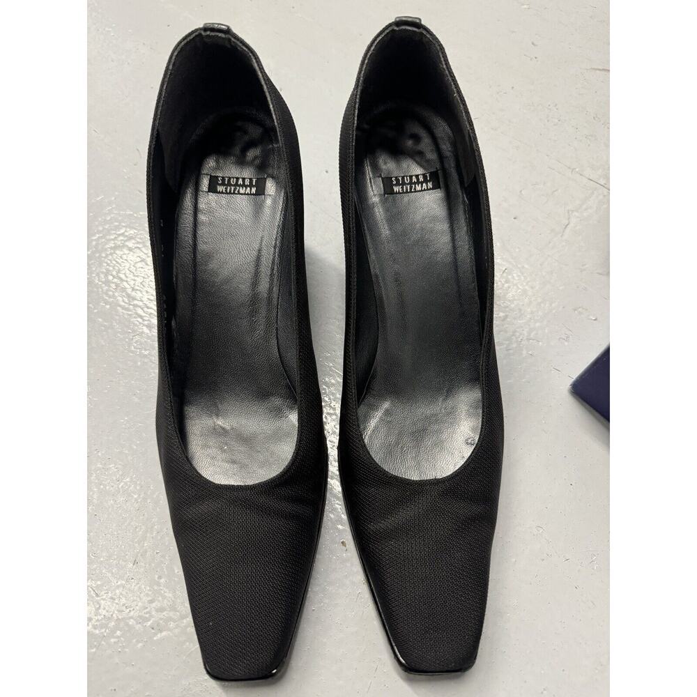 90s Stuart Weitzman Black Nylon Patent Pumps Heels Sz 10B | Wall Street Style